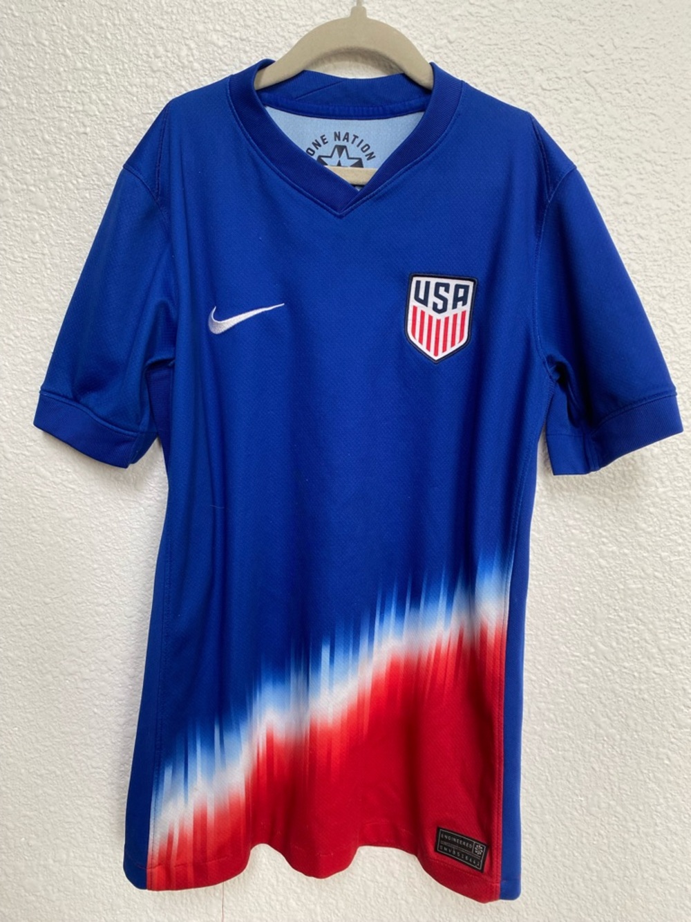 Nike Kids USA Red, White & Blue Short Sleeve Soccer Shirt